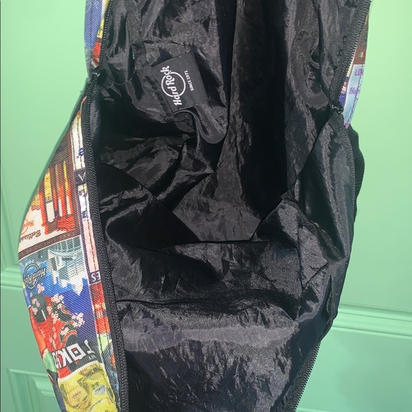 Vintage Hard Rock Cafe Packable Travel Poster Themed Backpack - Picture 10 of 10